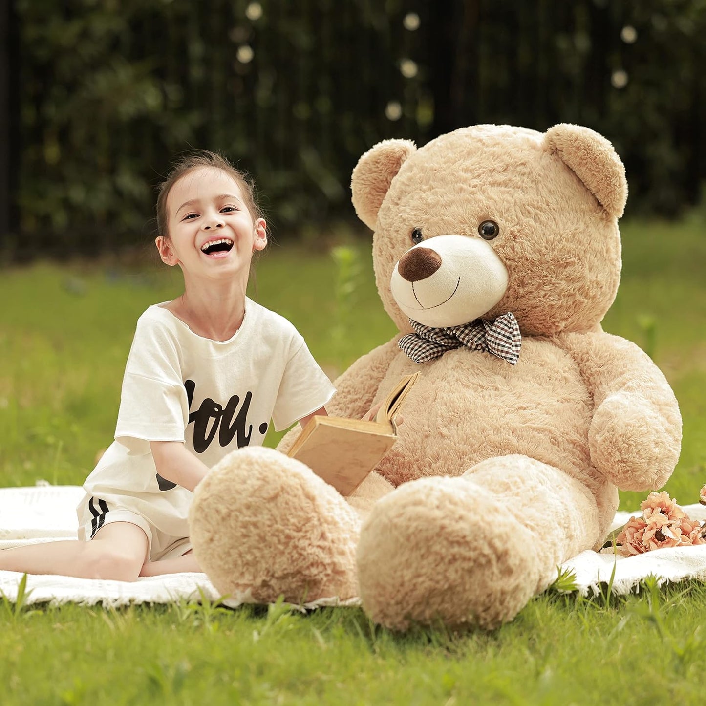 Poutmac Oso de peluche gigante de 55 pulgadas, color marrón, oso de...