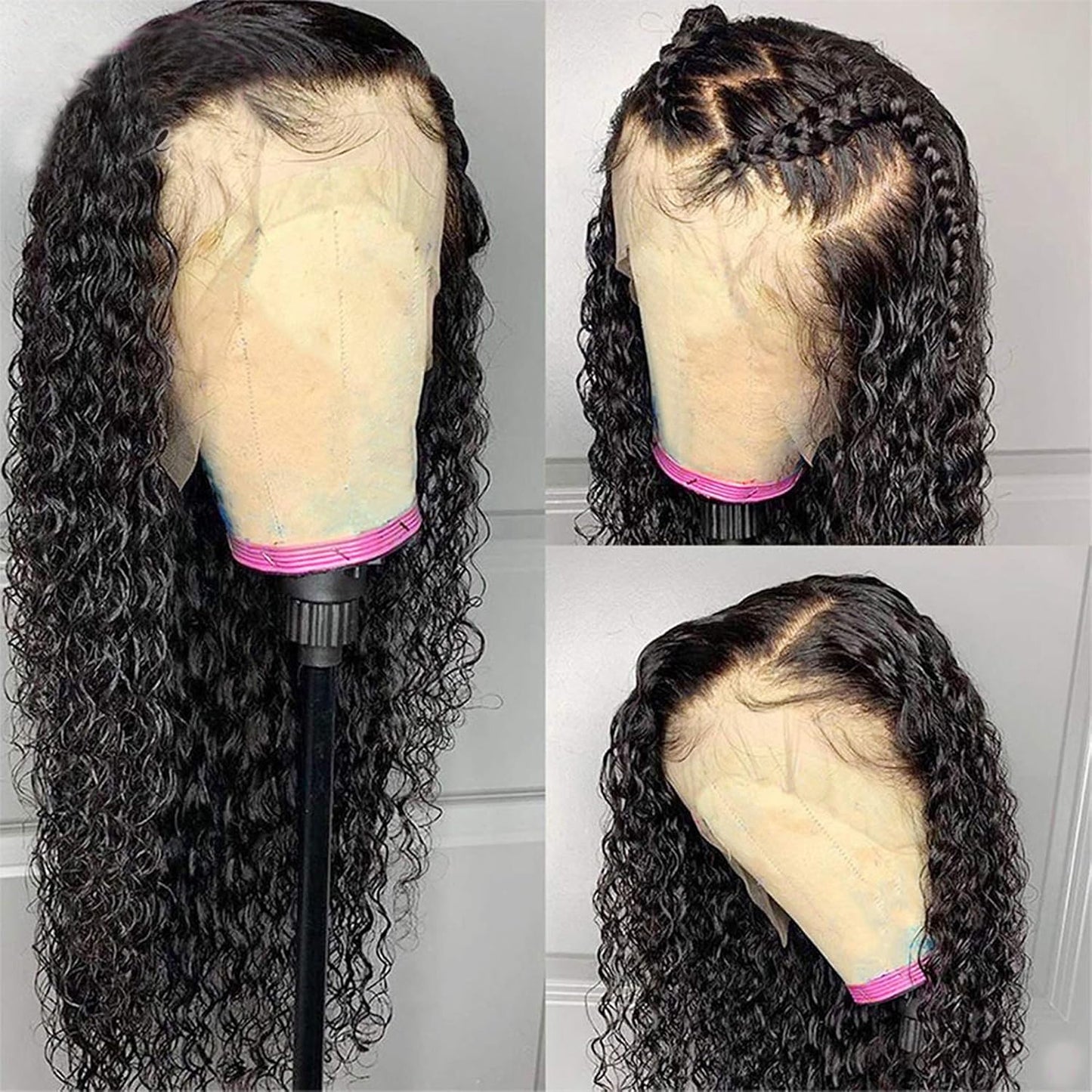 Peluca de pelo humano para mujeres negras; pelo humano rizado virge...