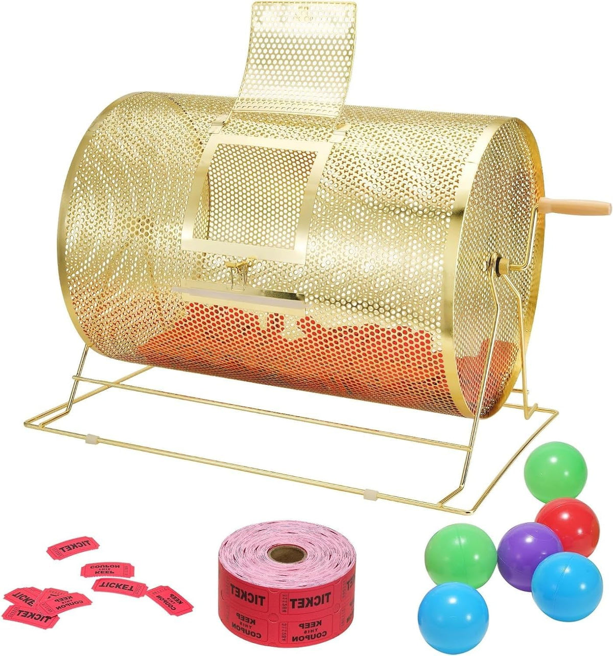 VEVOR Tambor de rifa, capacidad para 10000 boletos o 300 bolas de p...