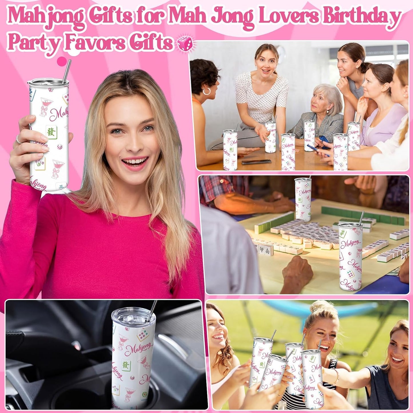 Hsei Paquete de 6 vasos Mahjong, regalos Mahjong para mujeres, 20 o...