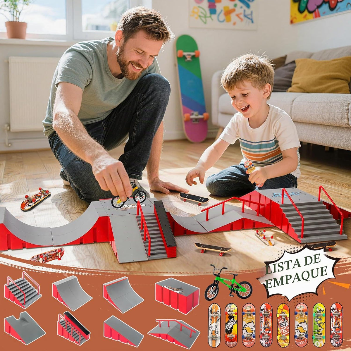 RNGODO Finger Skateboard Park Kits, juego de rampa de patineta de d...