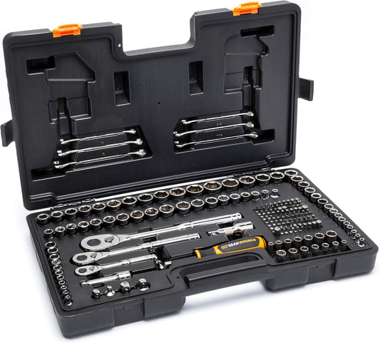 GEARWRENCH Juego de herramientas mecánicas SAE\/métrico de 202 piez...