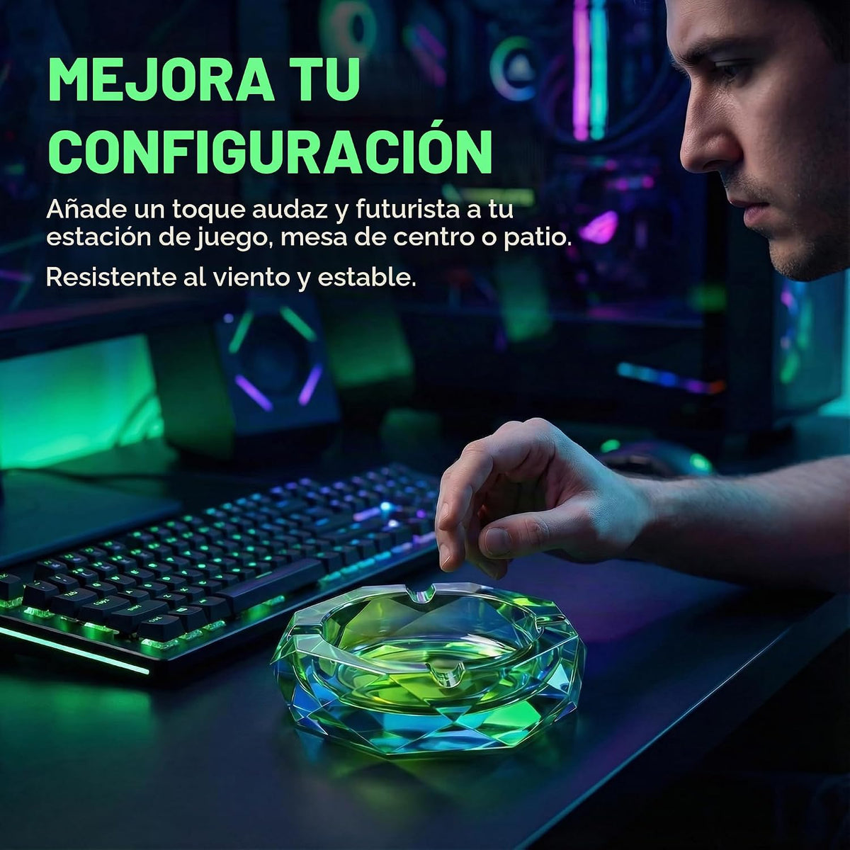 Kaforise Cenicero pesado K9 de cristal para cigarrillos \u2013 Eleg...