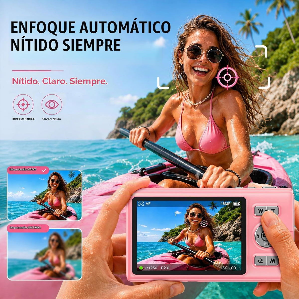 Cámara digital subacuática de 16 pies, 4K 48MP 1500mAh batería desp...