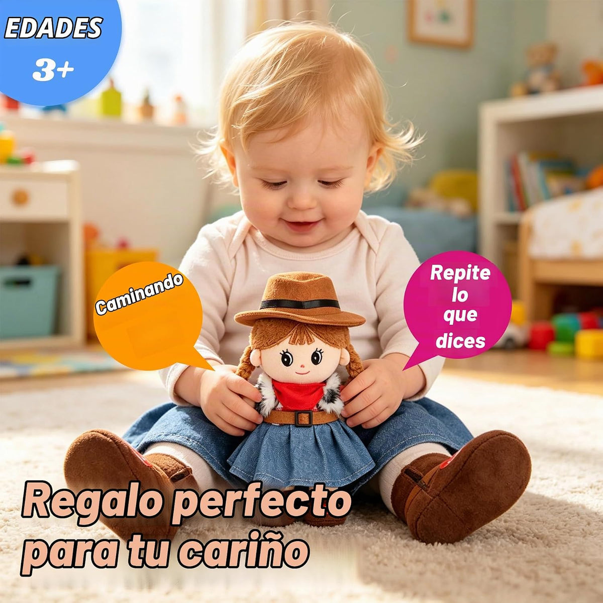 Hopearl Muñeca sonora que habla y repite lo que dices, juguete anim...