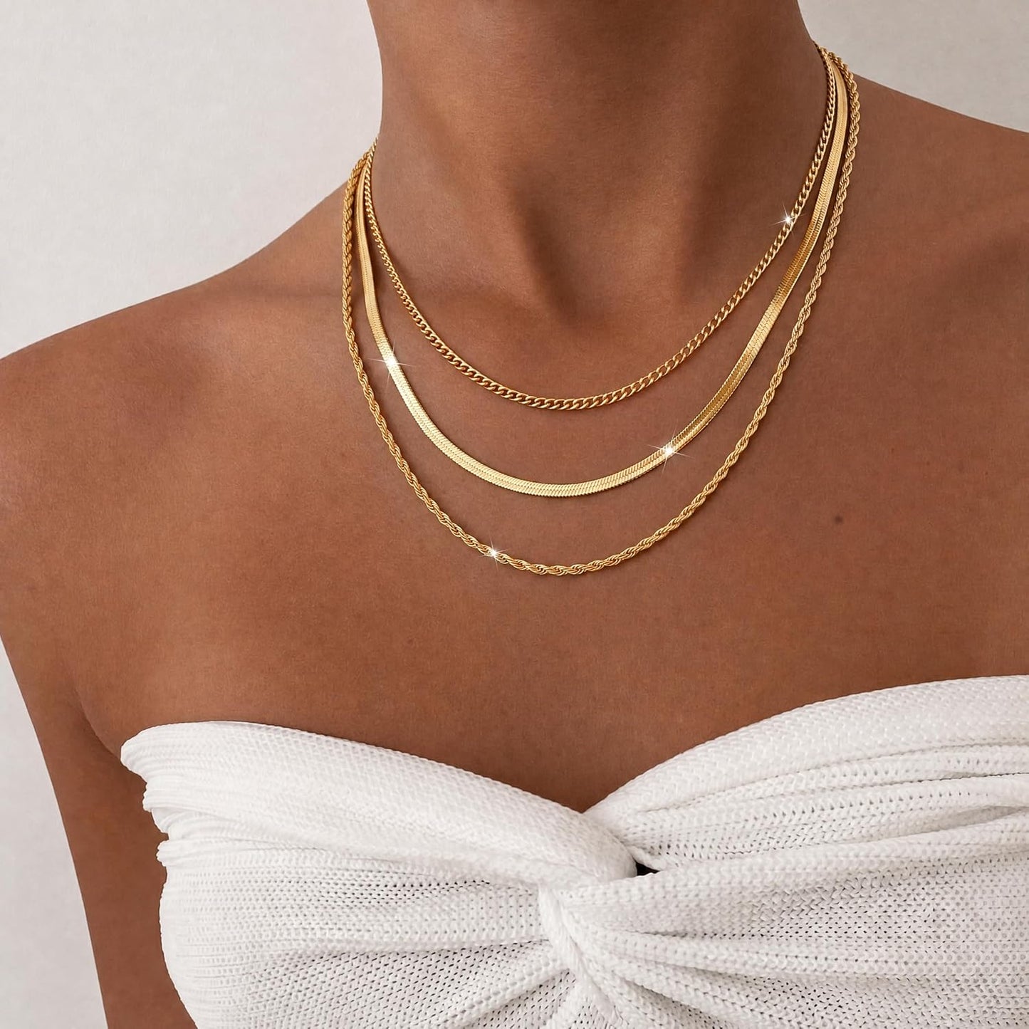 Carffordo - Collares chapados en oro para mujer, delicados collares...