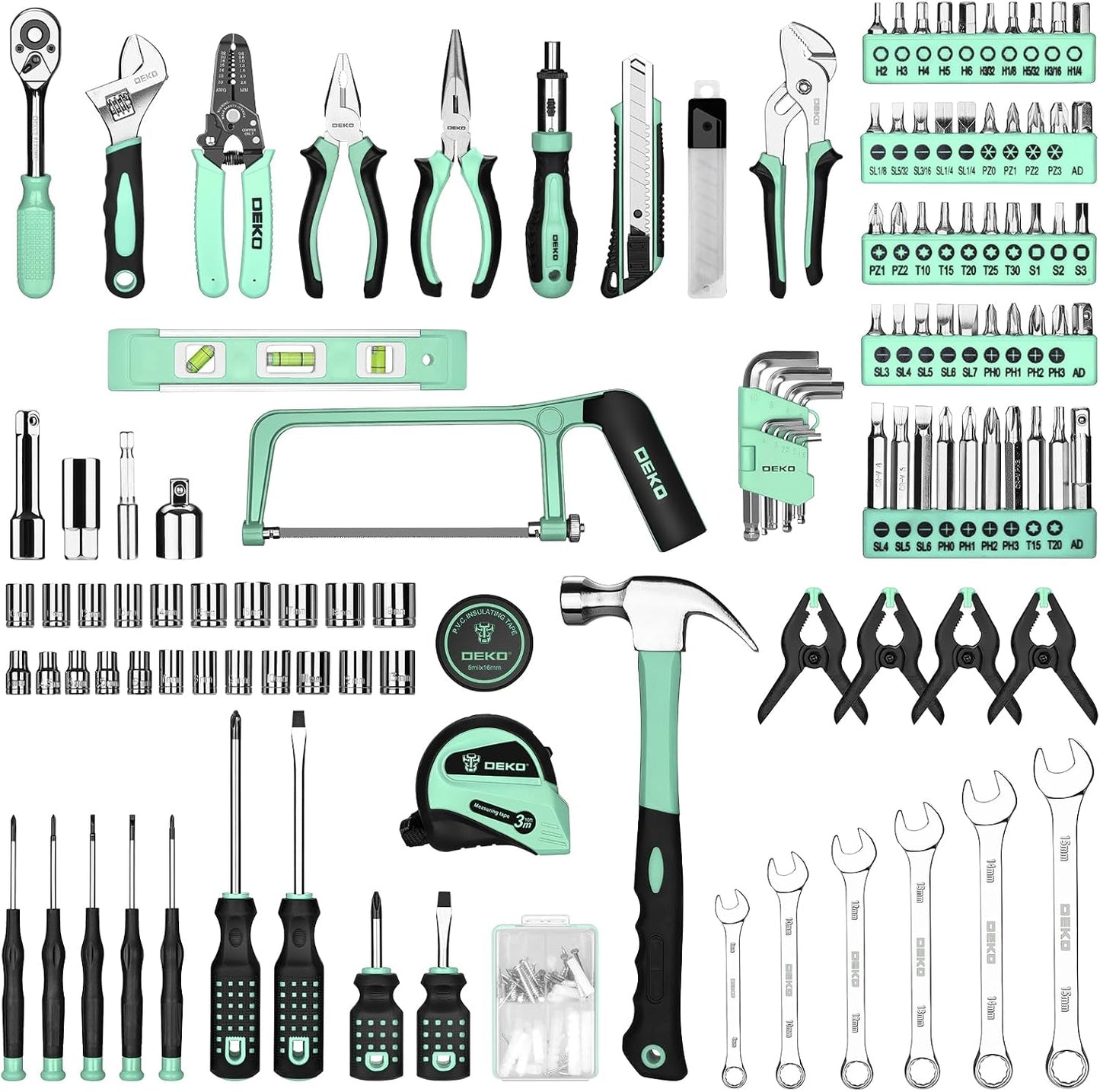 DEKOPRO Juego de herramientas: kit de herramientas para el hogar de...