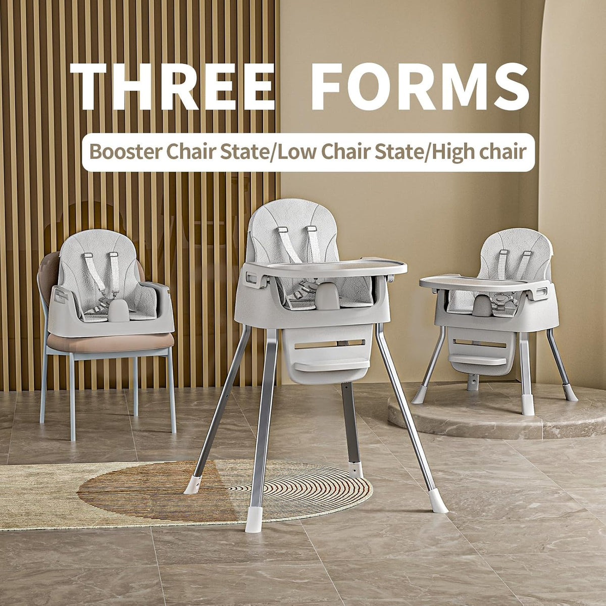 CheerKid Silla alta 3 en 1 para bebés para meses y niños pequeños,...
