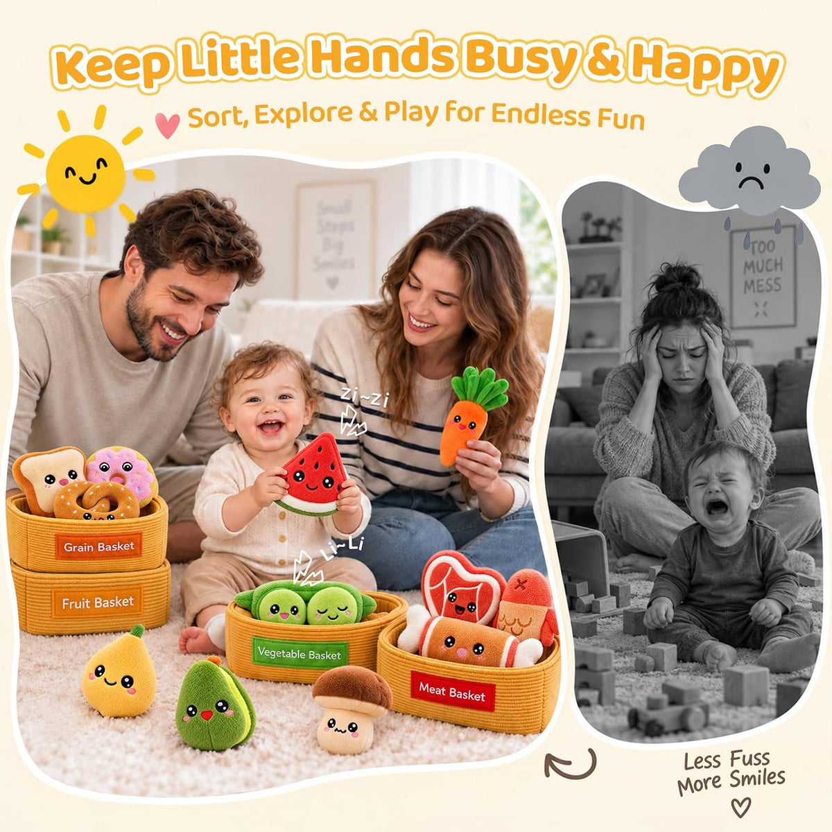 SAIMAND Juguetes para bebés de 6 a 12 meses, 16 piezas Montessori d...