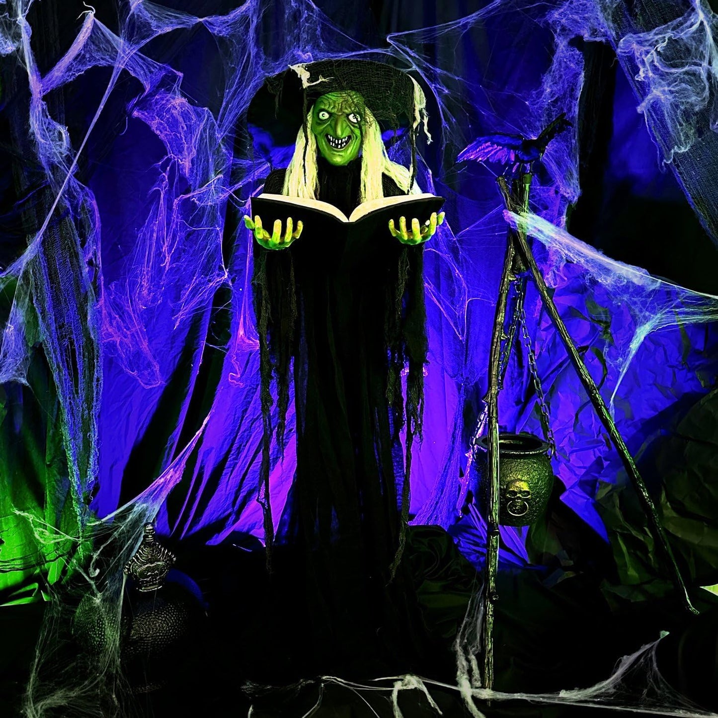 Haunted Hill Farm Libro de hechizos de tamaño real, animatrónico de...