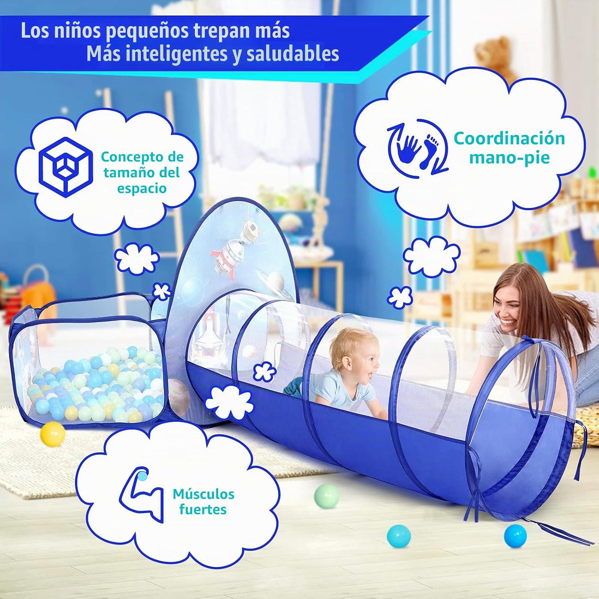 PigPigPen Tienda de campaña de 3 piezas para niños con hoyo de bola...