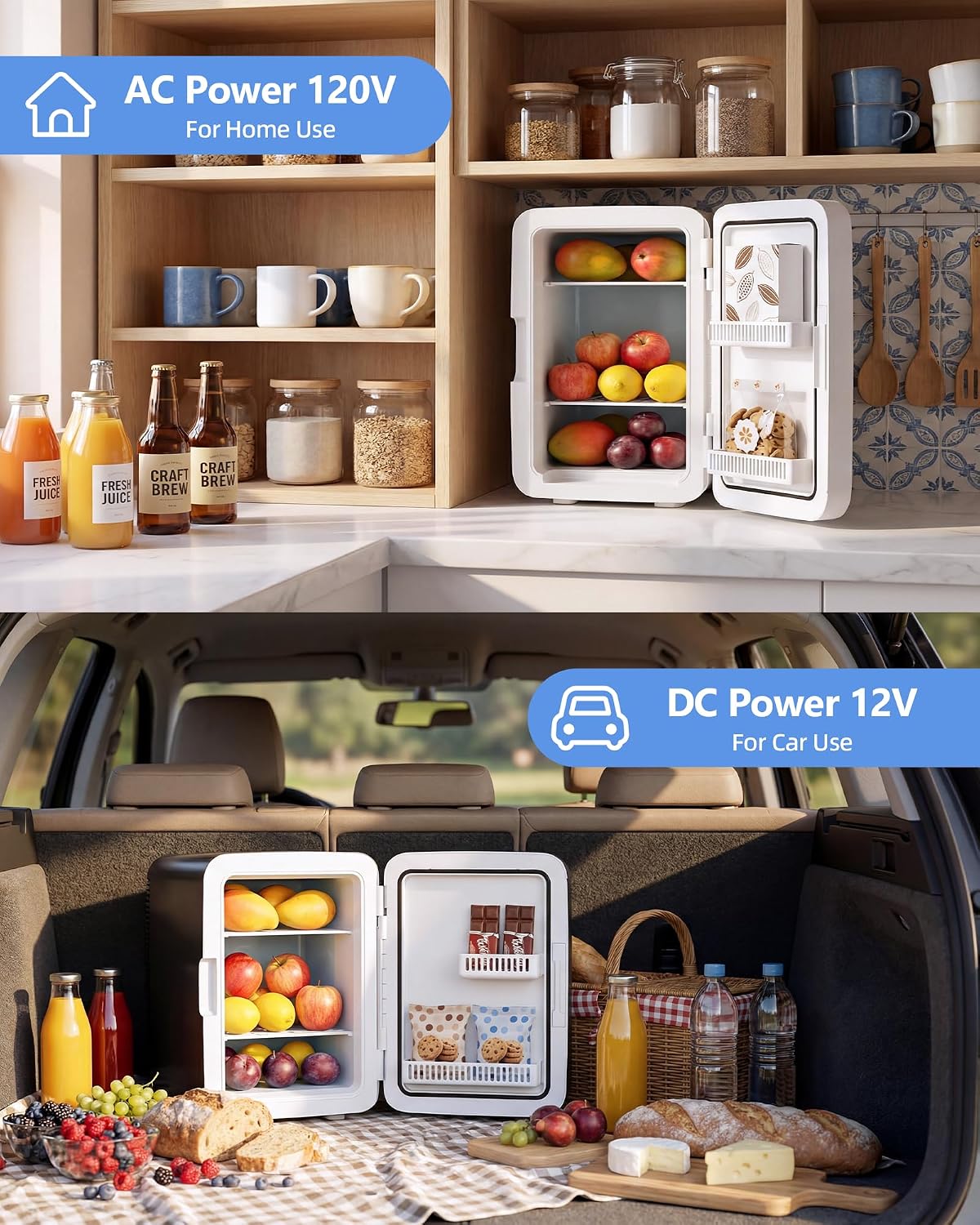 Electactic Mini refrigerador portátil de 10L, refrigerador compacto...