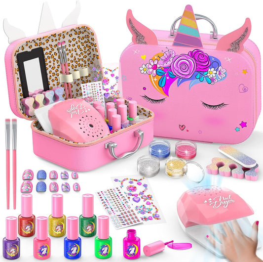 Juego de esmaltes de uñas para niñas, no tóxico, de secado rápido,...