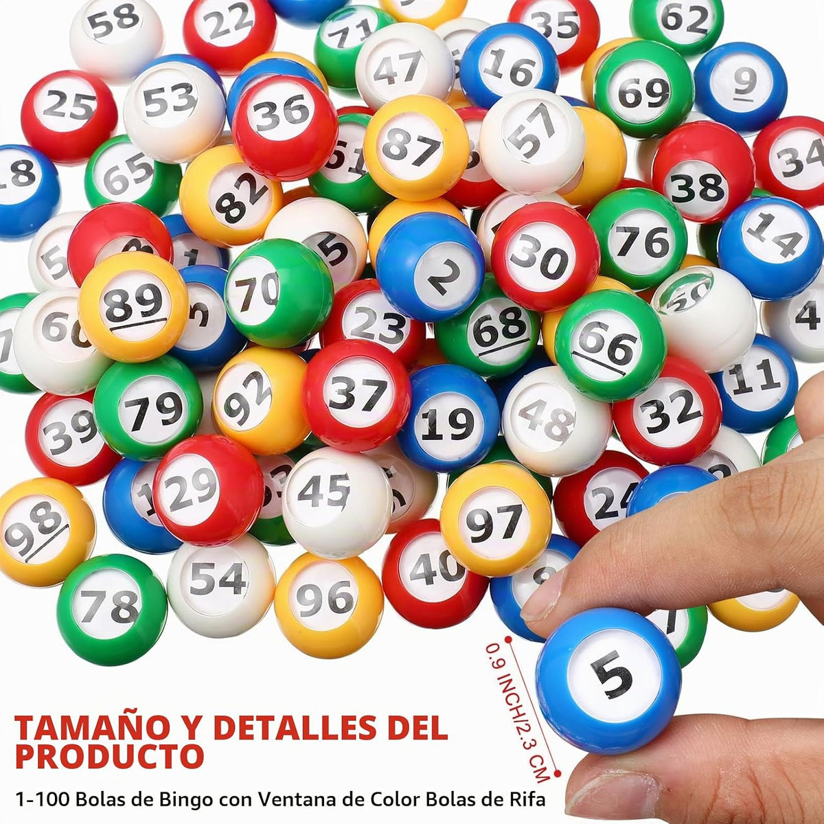 Poen Juego de Lotería Bingo de 101 Piezas Incluye Jaula de 12 Pulga...