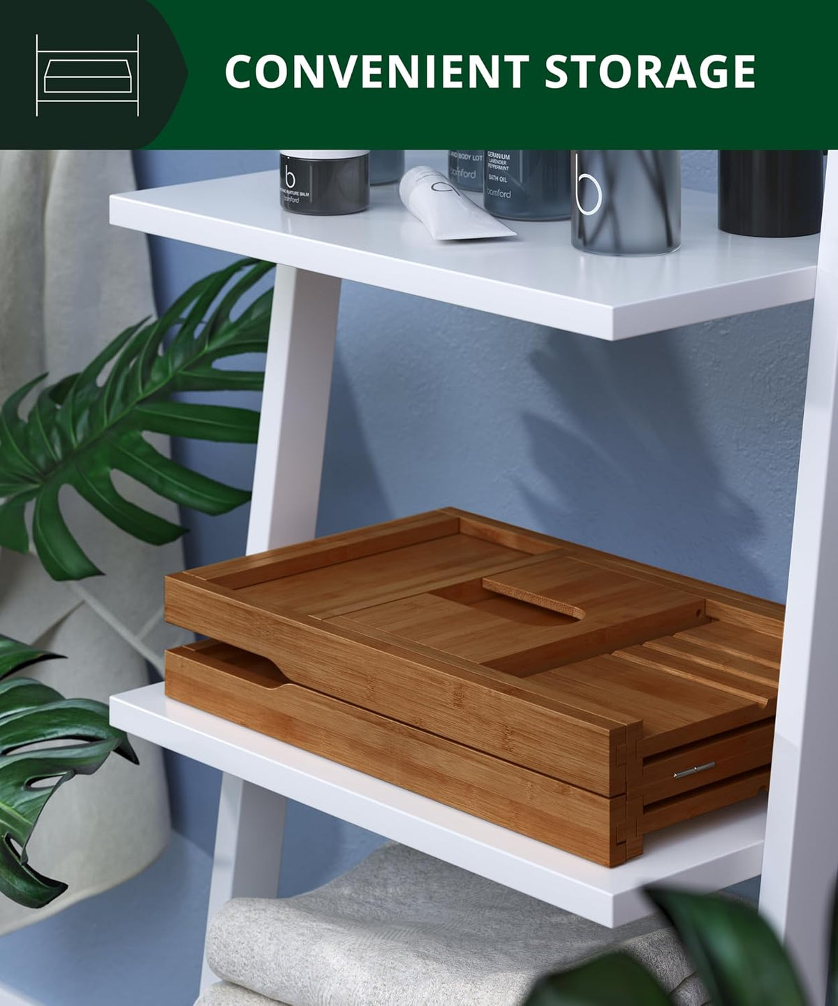 ROYAL CRAFT WOOD Bandeja de Bañera Plegable Premium - Bandeja de Ba...