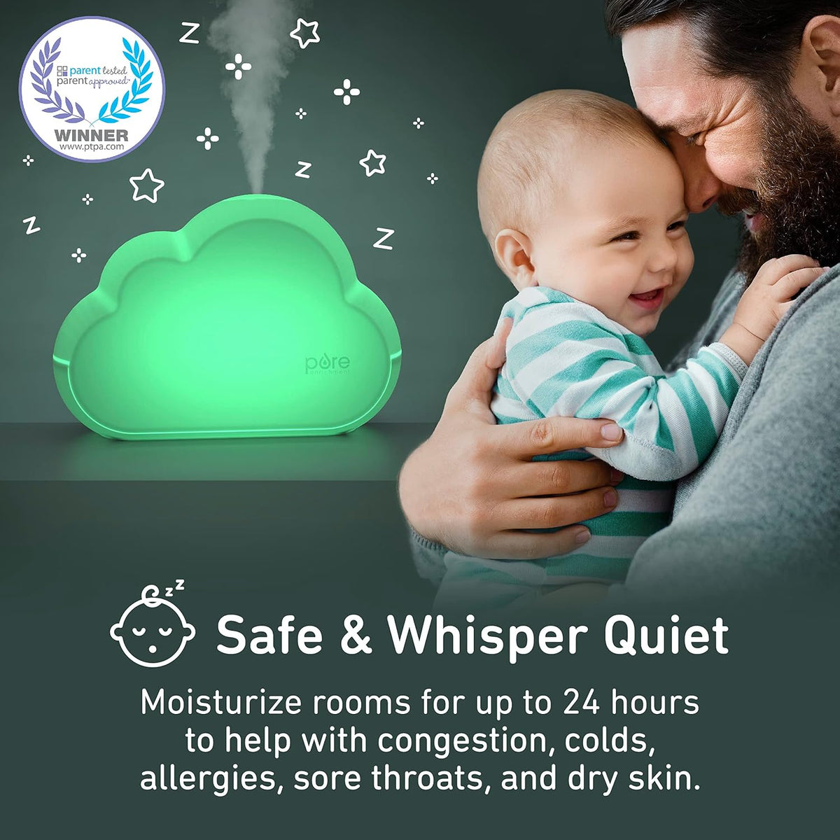 Pure Enrichment PureBaby Cloud Humidificador ultrasónico de niebla...