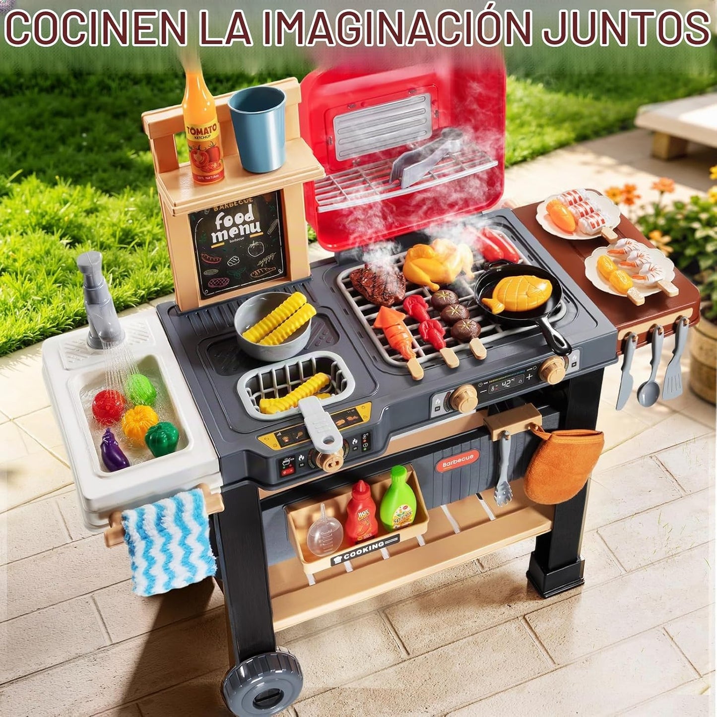 KIZONLY Juguetes de cocina para niños - Versión actualizada Juego d...