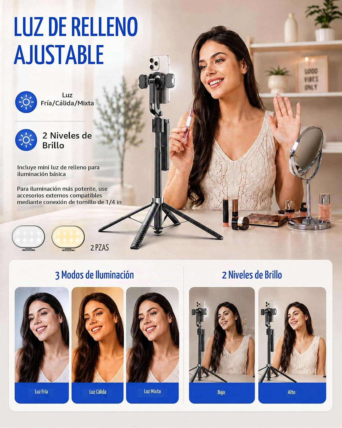 Oldshark Trípode de seguimiento automático de 71 pulgadas, luz desm...
