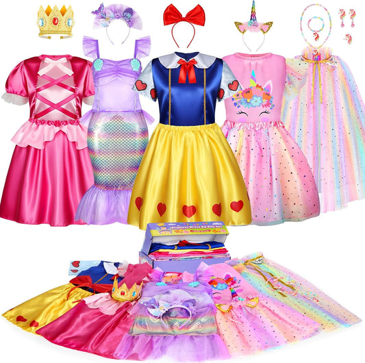 LIMIROLER Ropa de vestir de princesa para niña, disfraz de juego de...