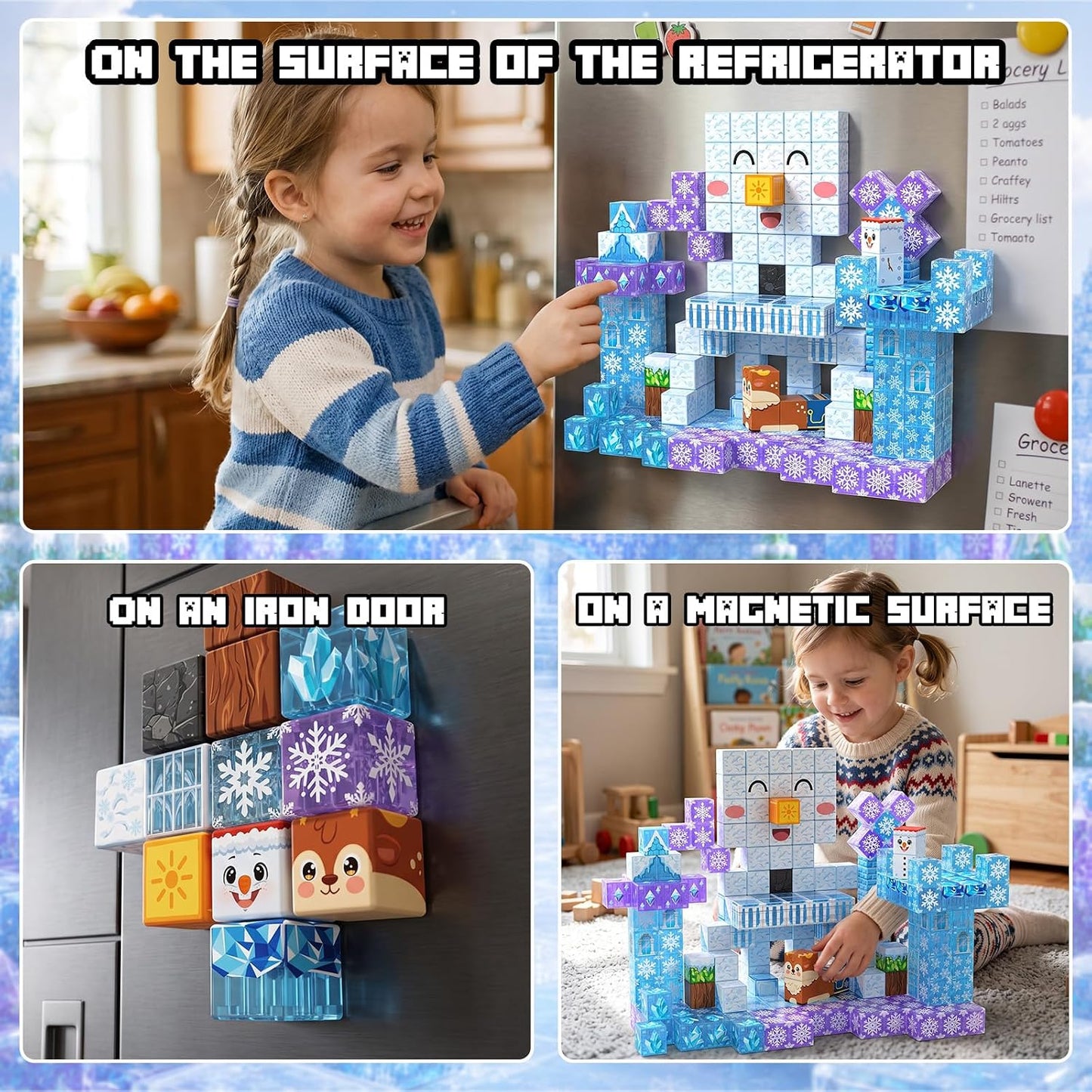 Laoren Bloques de construcción magnéticos STEM Toy Magnet Cubes par...
