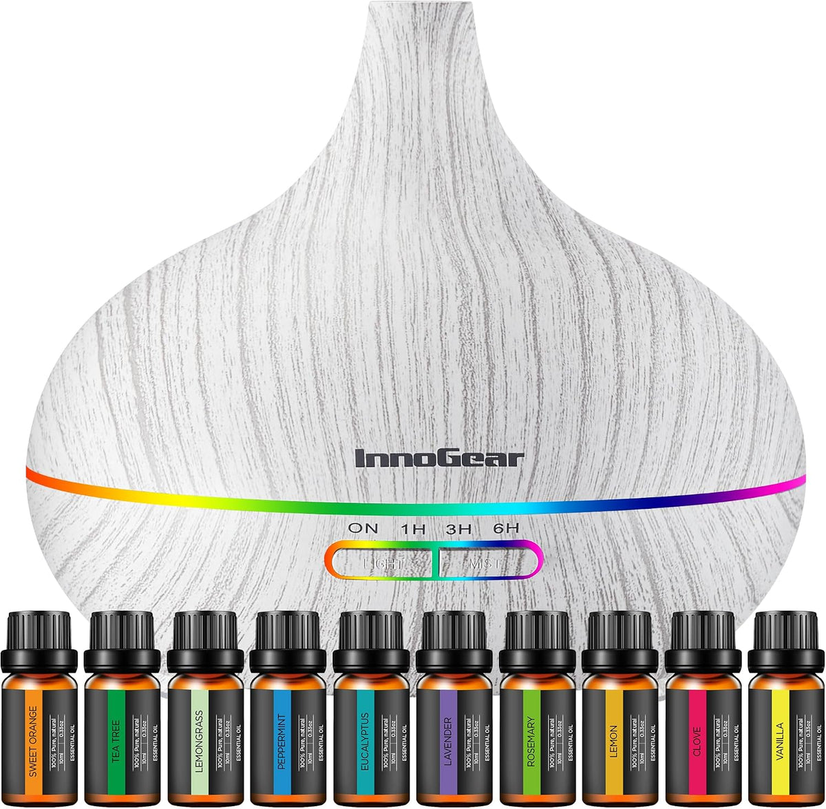 InnoGear Difusor de aceite esencial de aromaterapia de 13.5 fl oz,...