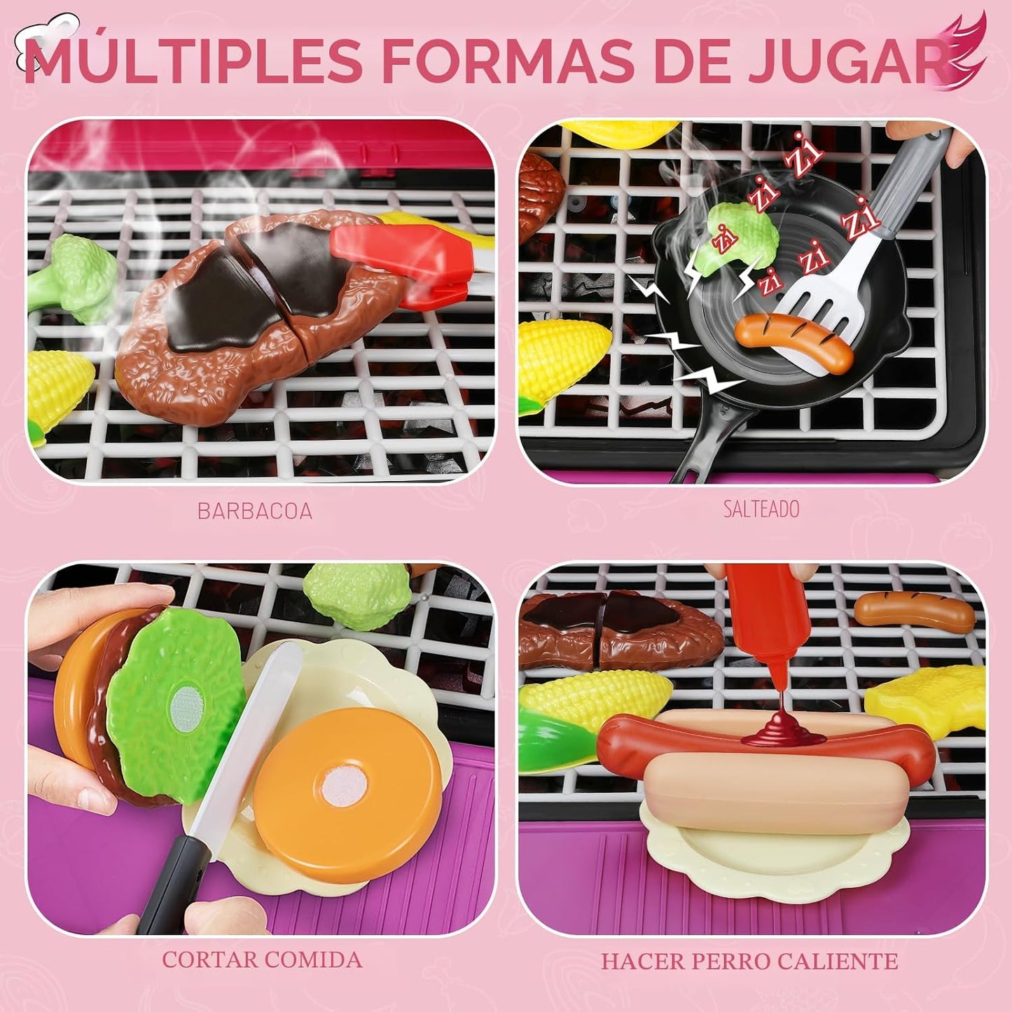 Juguetes de Cocina para Niños, Parrilla de Barbacoa para Niños Jueg...