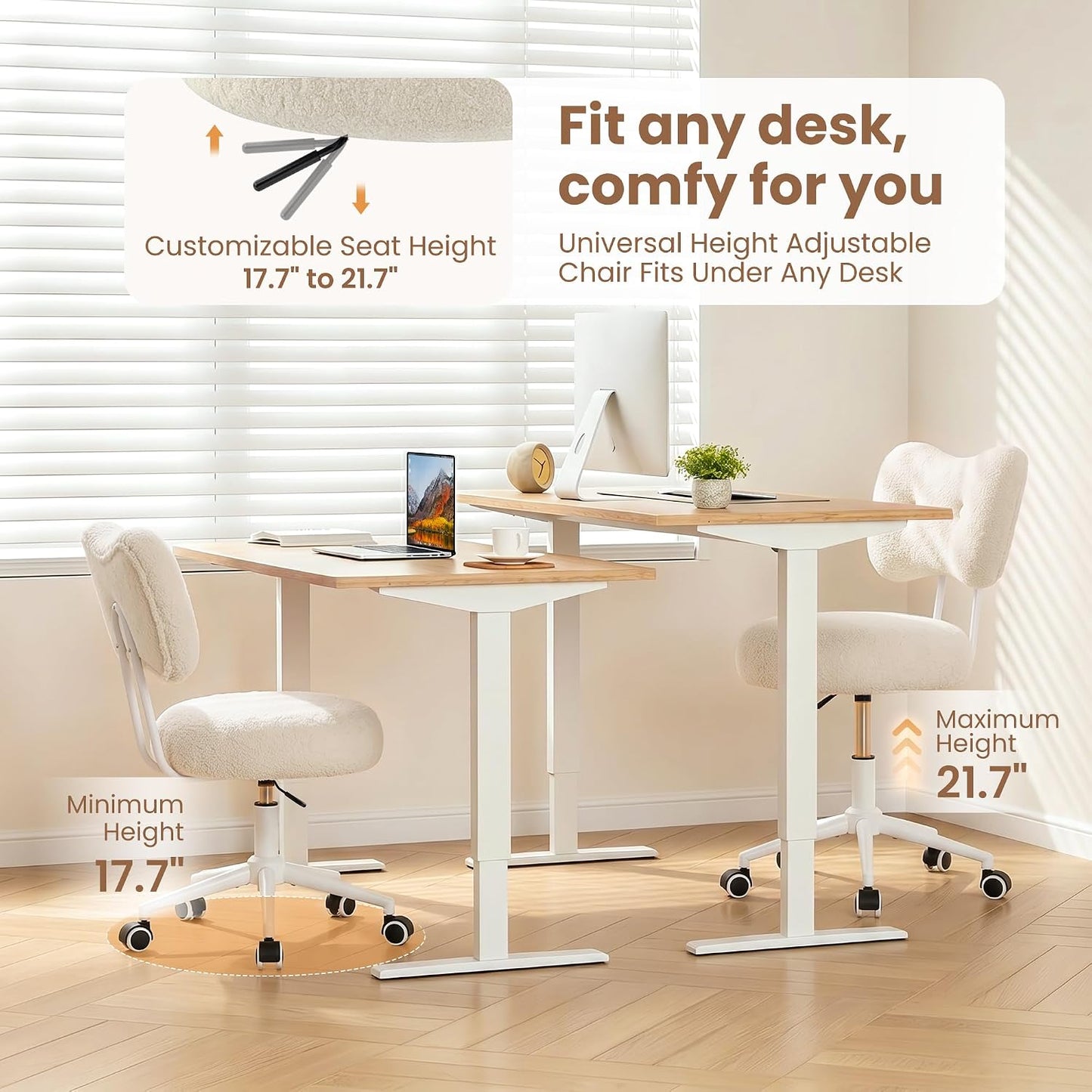Silla de tocador pequeña con ruedas, cómoda silla de escritorio con...