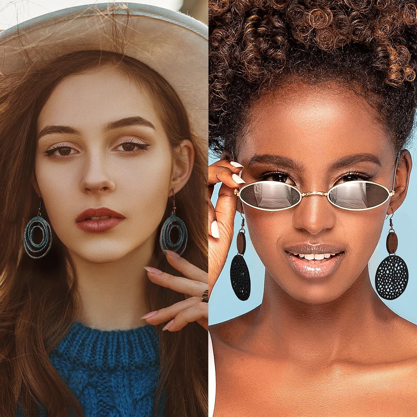 16 pares de aretes para mujeres de moda, Funtopia aretes bohemios c...