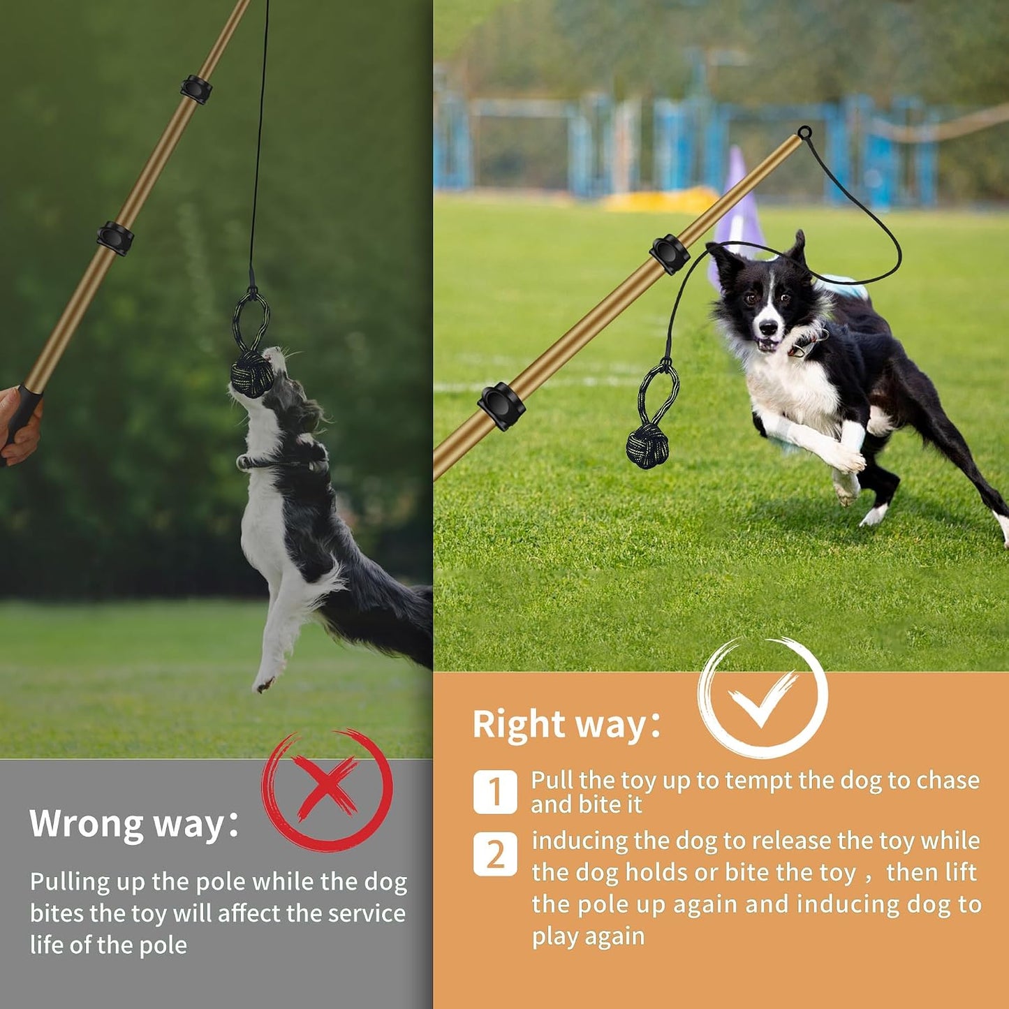 AmaCielo Poste de coqueteo para perros, juguetes interactivos de ti...