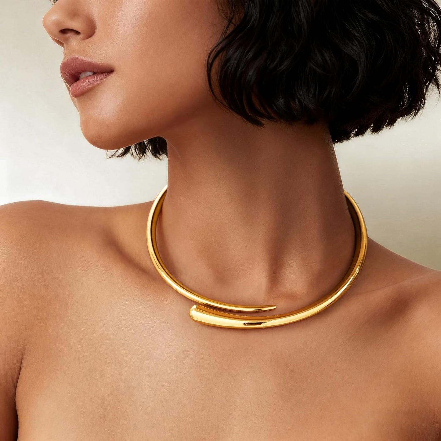 GoldGifts Collar de Gargantilla Gruesa con Declaración para Mujeres...