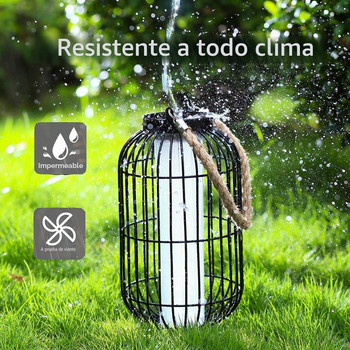 pearlstar Farol grande con energía solar para exteriores, luces col...