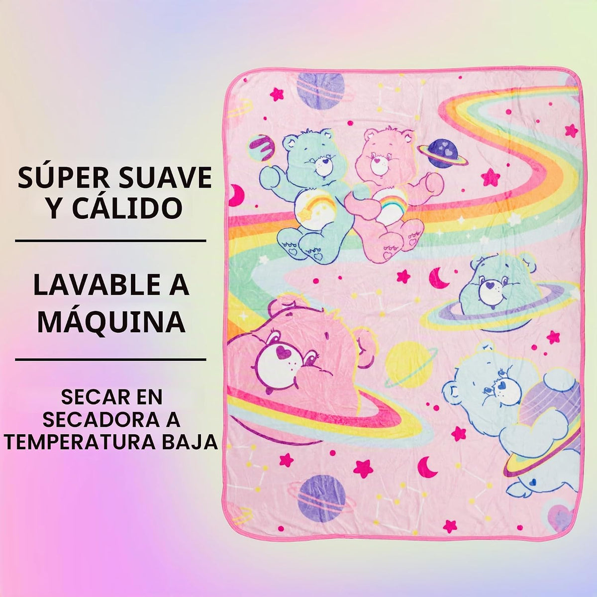 Silver Buffalo Care Bears Rainbow Cosmic Space - Manta de forro pol...