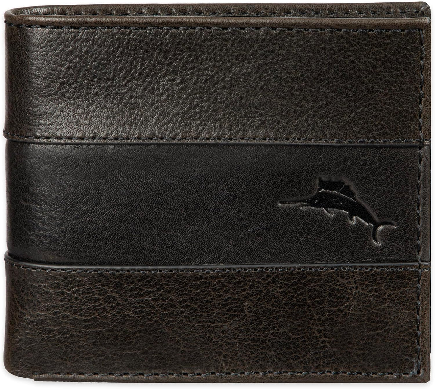 Tommy Bahama Cartera de cuero genuino para hombre con capacidad ext...