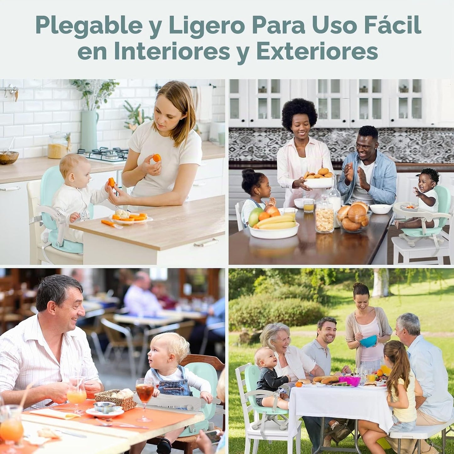 YOLEO Silla alta para bebé, asiento elevador para mesa de comedor,...