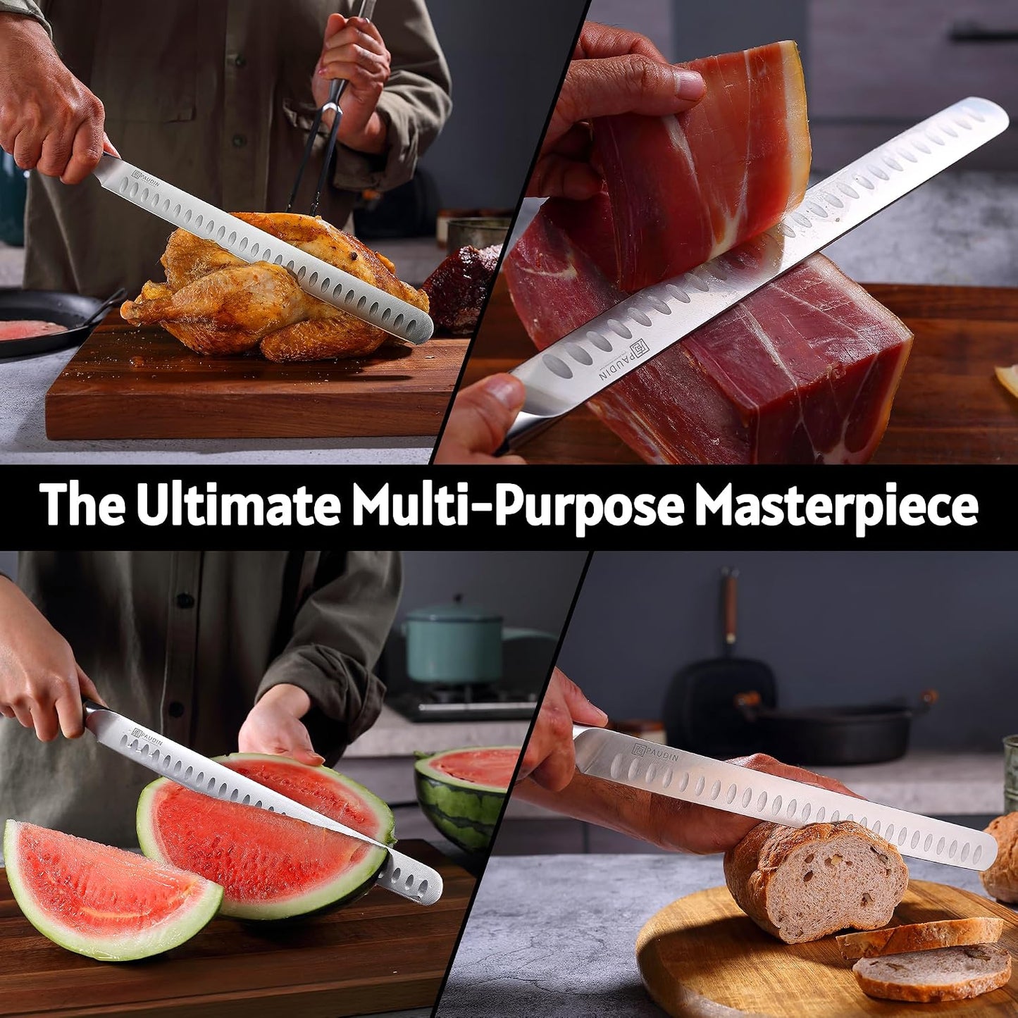 PAUDIN Cuchillo de trinchar, cuchillo para brisket de 12 pulgadas,...