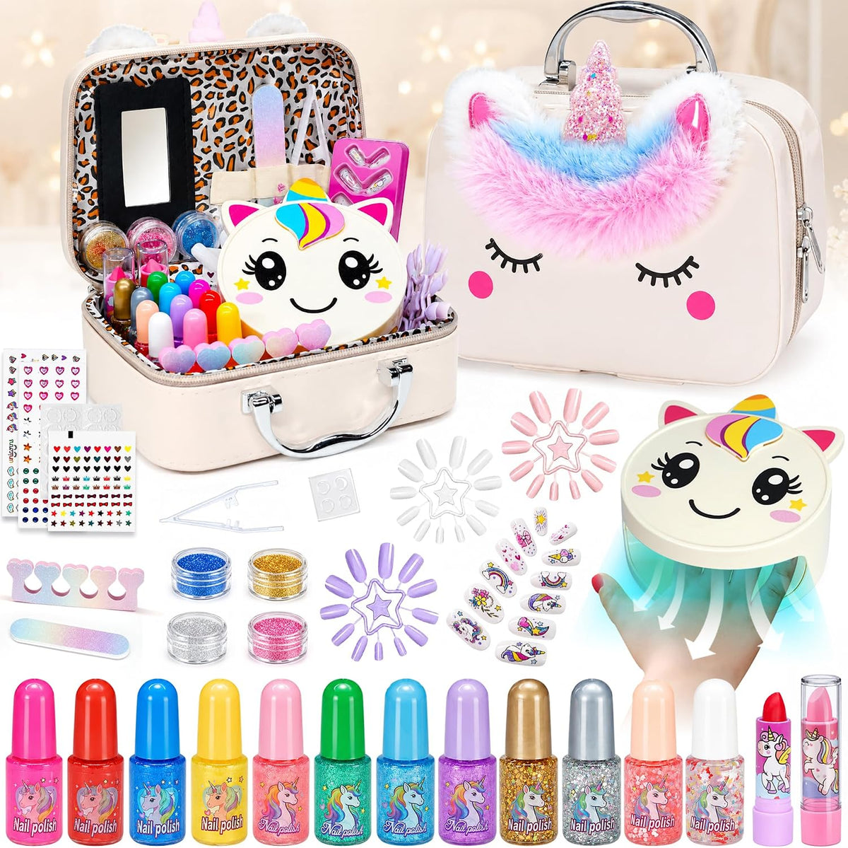 Juego de esmaltes de uñas para niñas, no tóxico, de secado rápido,...