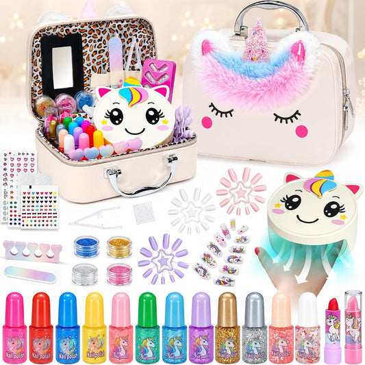 Juego de esmaltes de uñas para niñas, no tóxico, de secado rápido,...