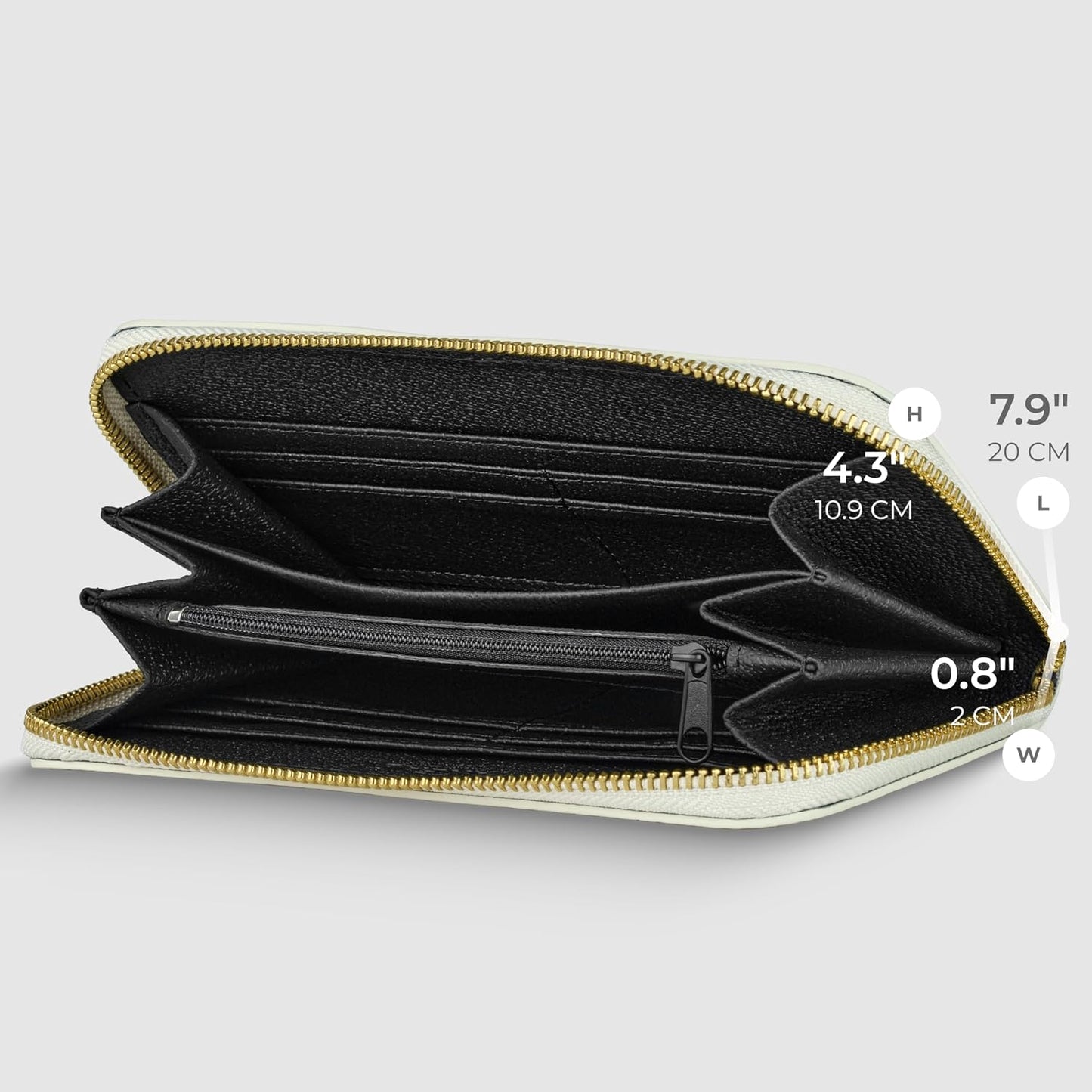 TAKEASY Cartera italiana de piel de becerro auténtica para mujer co...
