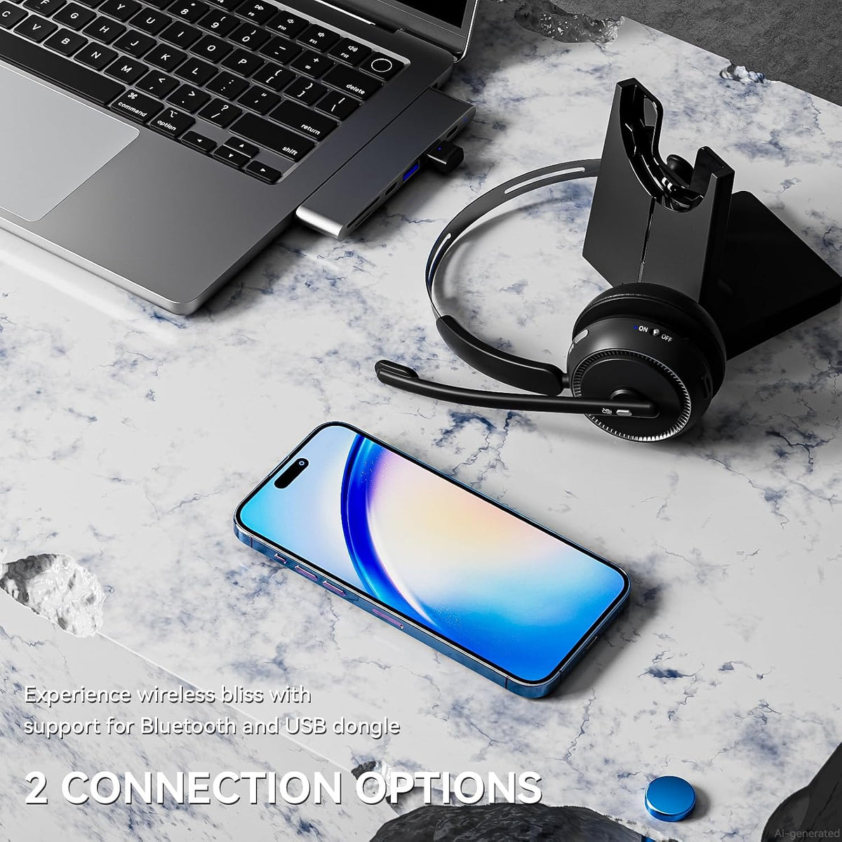 Auriculares inalámbricos con micrófono para el trabajo, auriculares...