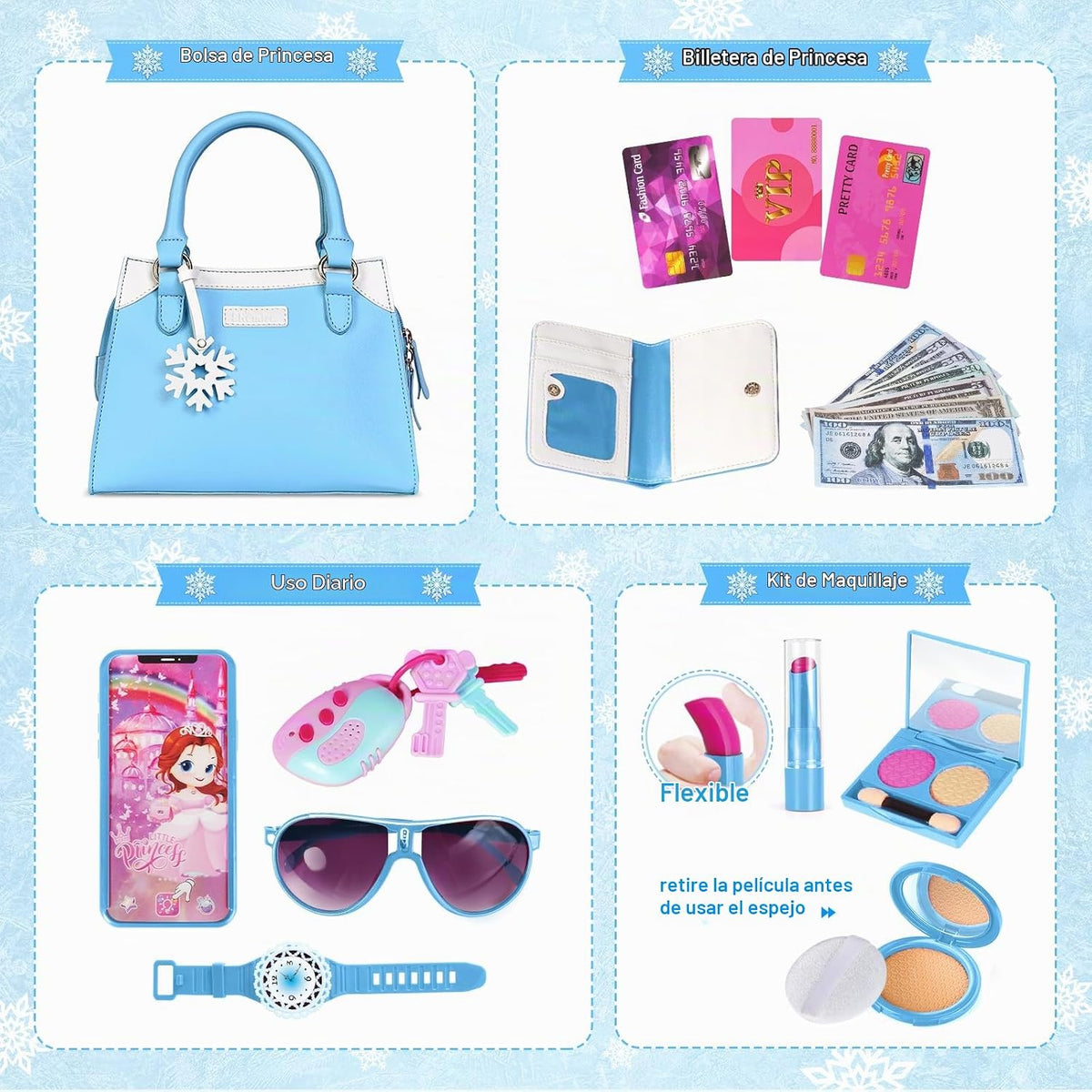 Bolso de juego Shemira para niñas pequeñas, juguetes de princesa de...