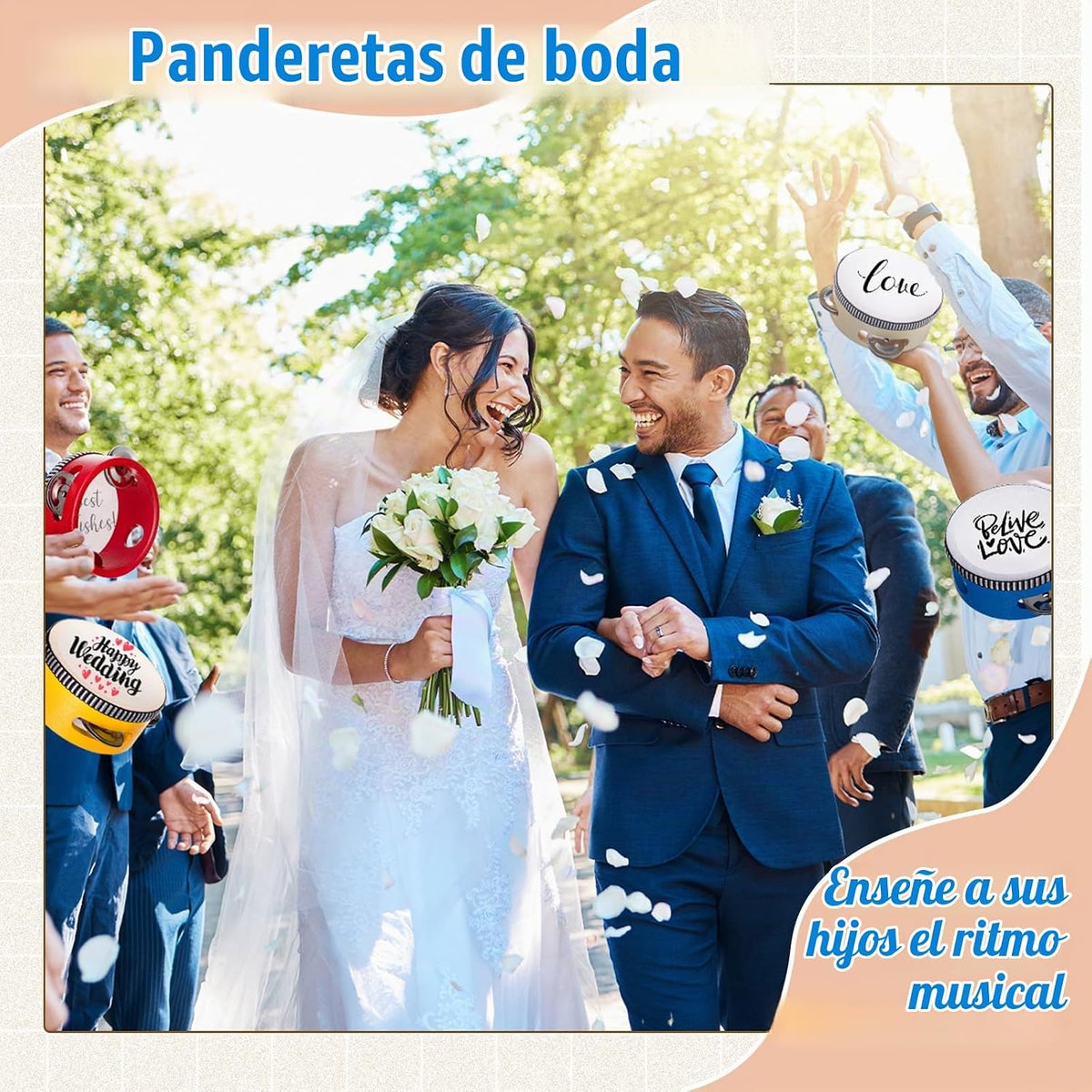 Lukmaa 12 piezas de pandereta a granel para adultos, instrumento de...