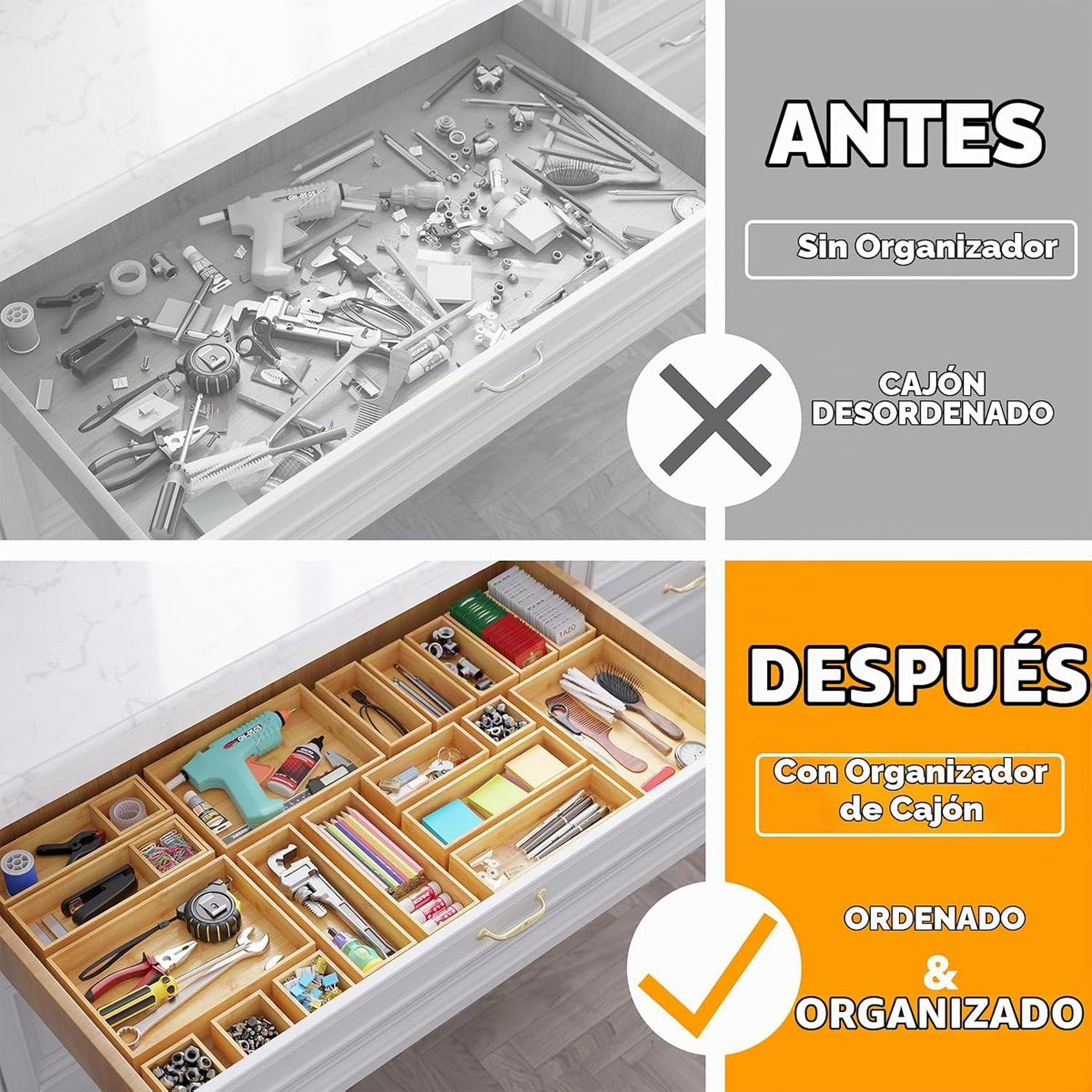 SpaceAid Juego de 21 cajas de almacenamiento organizadoras de cajon...