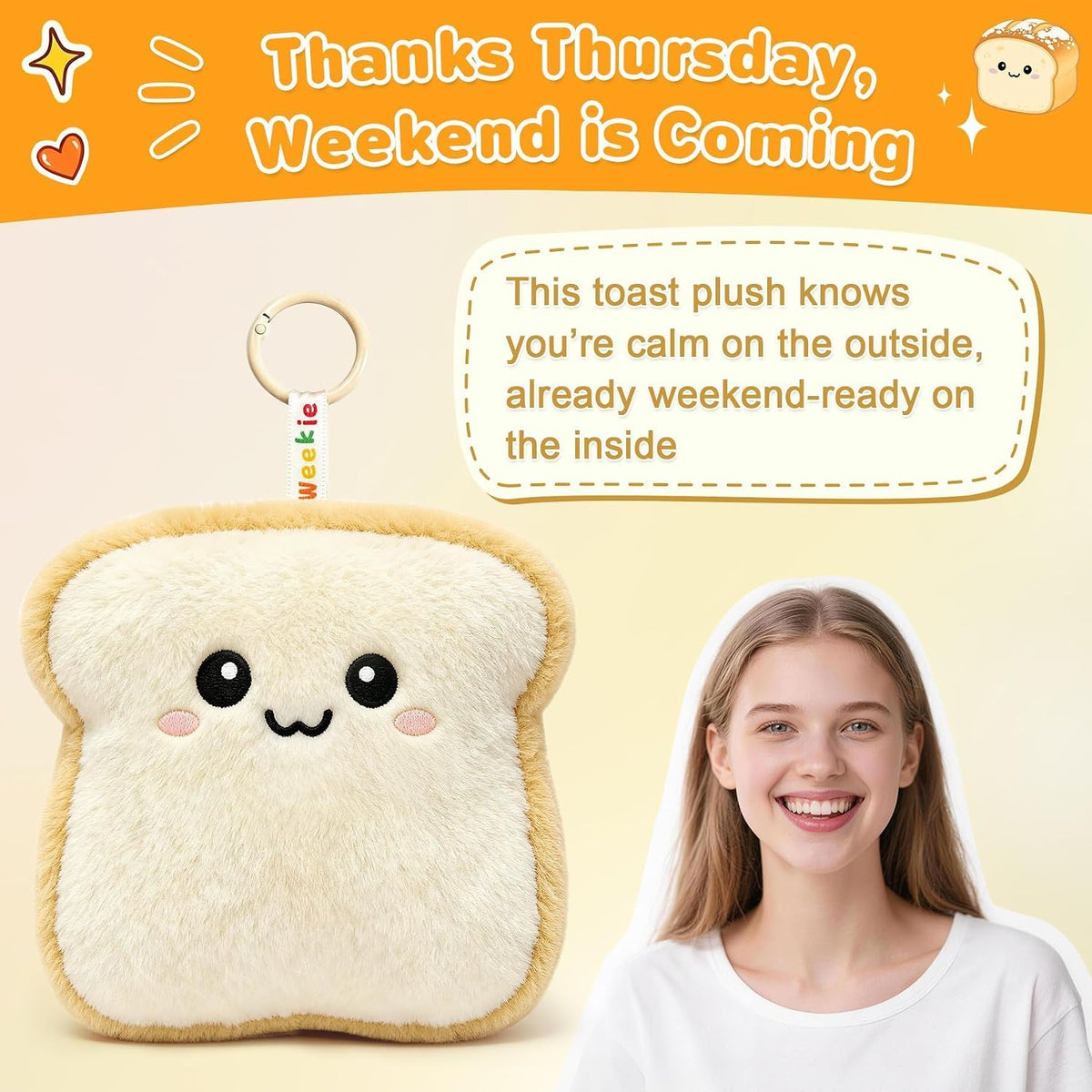 Ausener Weekie Wonders - Dije emocional para bolsa de peluche, felp...