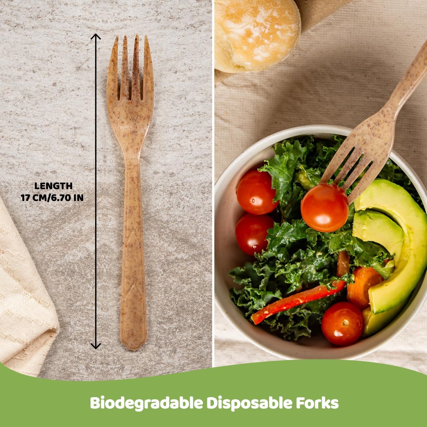 EMPACK USA - Tenedores de fibra vegetal, estuche maestro, 1000 unid...