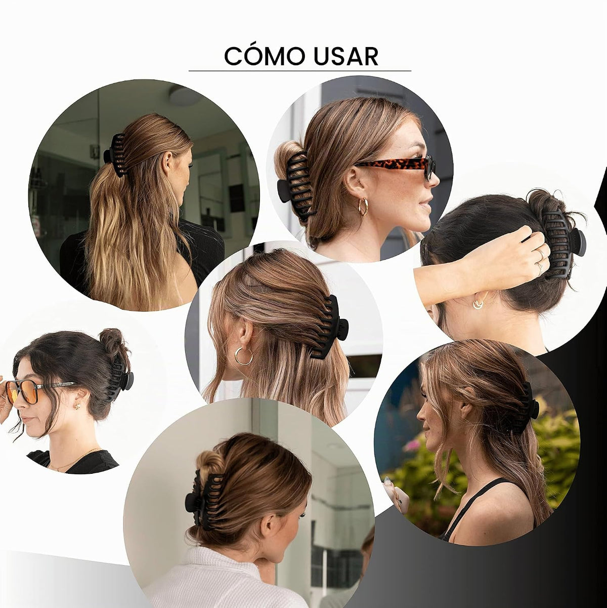 FRAMAR - Pinzas grandes de garra para cabello grueso \u2013 Pinza g...