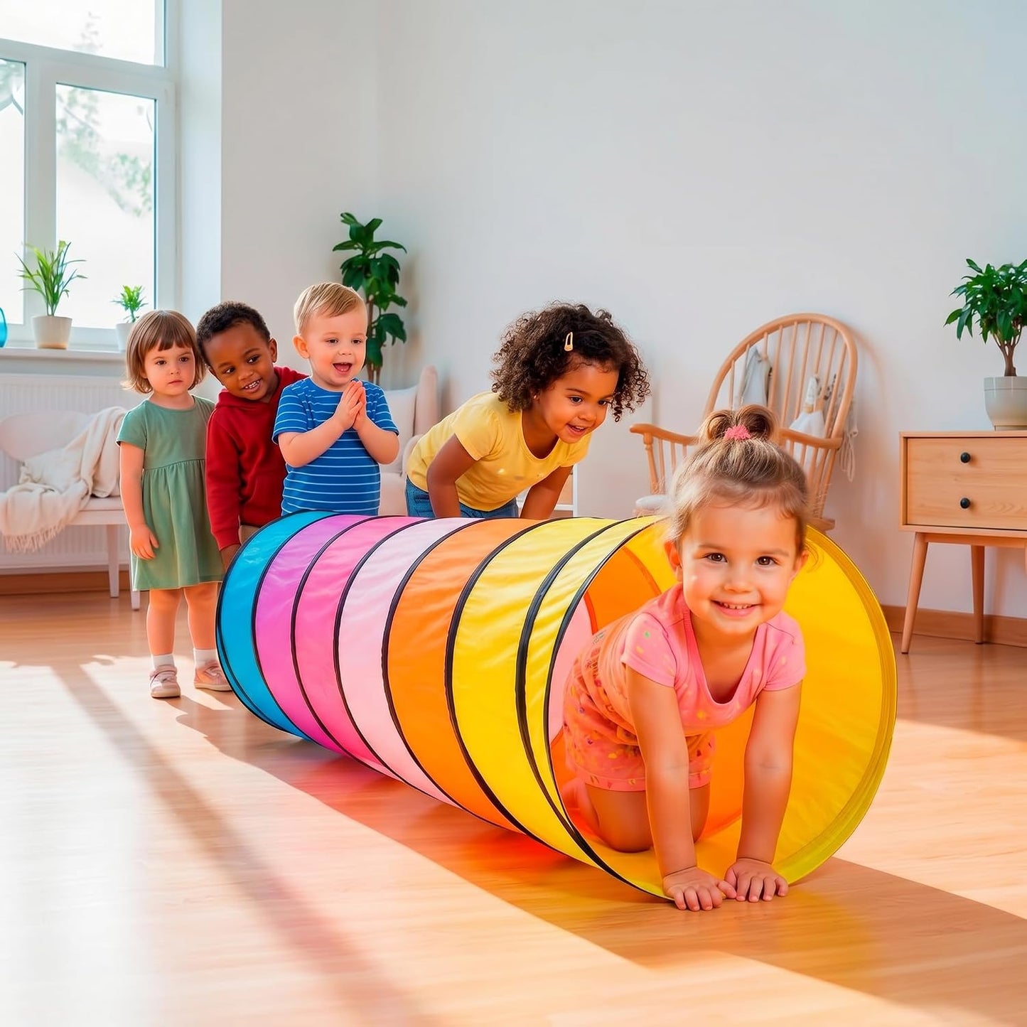 NUBUNI Tienda de campaña de túnel de juego para niños pequeños, col...