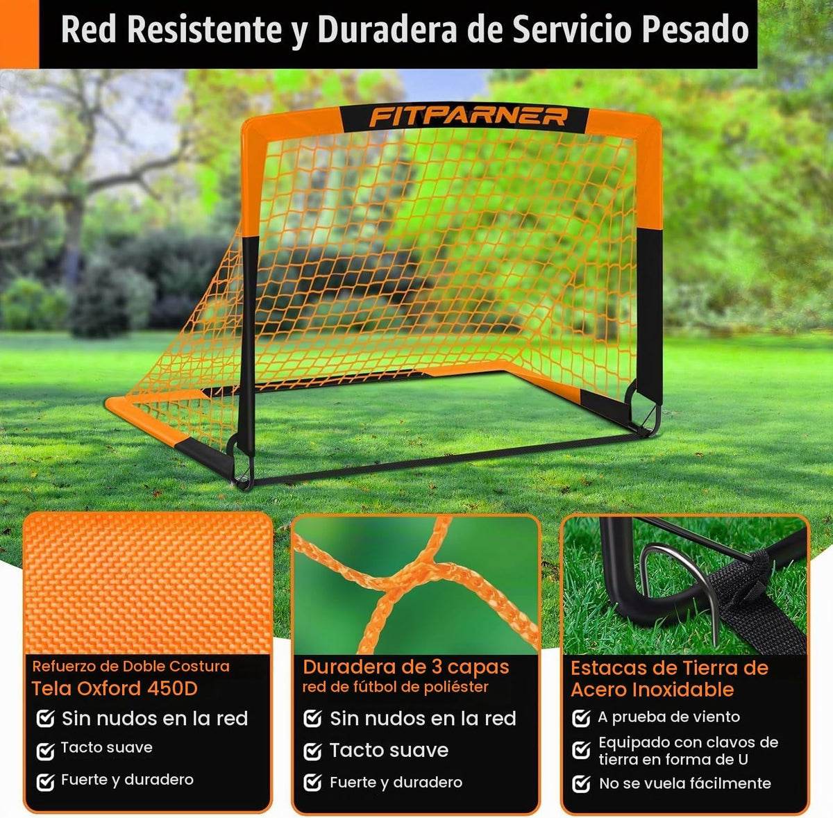 FITPARNER Arcos de Fútbol para Niños para Patio Trasero - Juego de...
