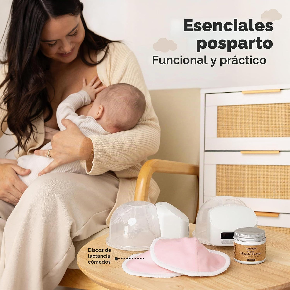 KeaBabies Extractor de leche manos libres, extractor de leche inalá...