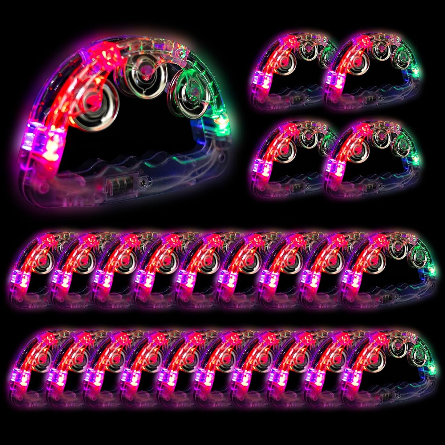 Panderetas musicales con luz LED: pandereta intermitente de mano qu...