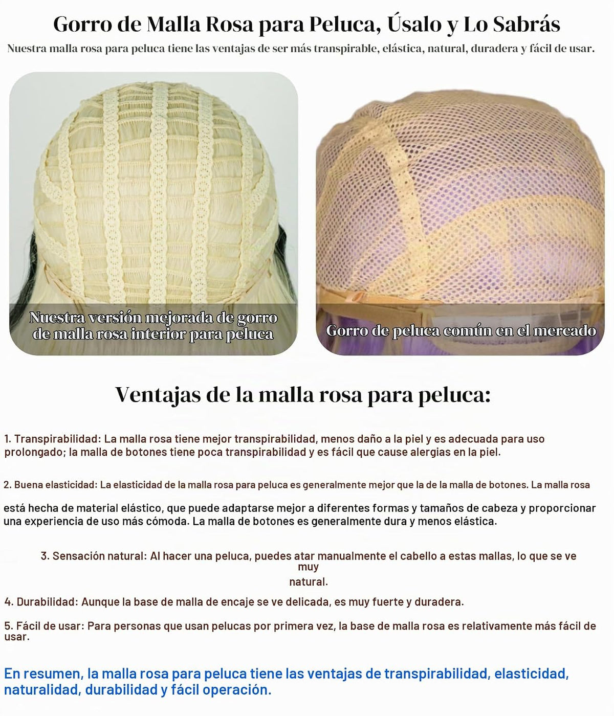 LABEAUTÉ Peluca larga rubia rosa para niñas y mujeres, peluca de co...